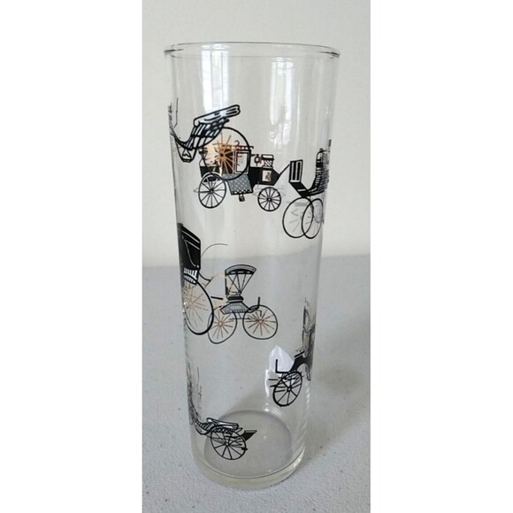 LIBBEY Horseless Carriage 12oz Iced Tea 7" Tall Drink Replacement Glass MCM VTG - Picture 2 of 8